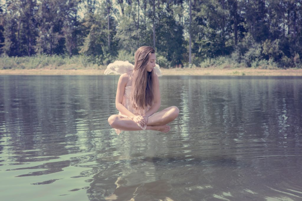 levitating fairy girl river