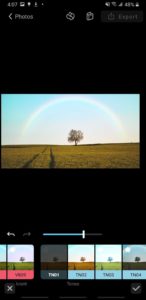 add tonal filter with rainbow to photo rainbow